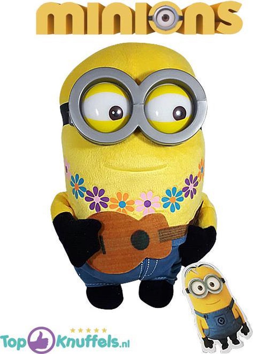 Minions Pluche Knuffel met Gitaar (Geel) 30 cm | The Minions Peluche Plush Toy | Knuffelpop Knuffeldier voor kinderen | Despicable Me Minion Speelgoed